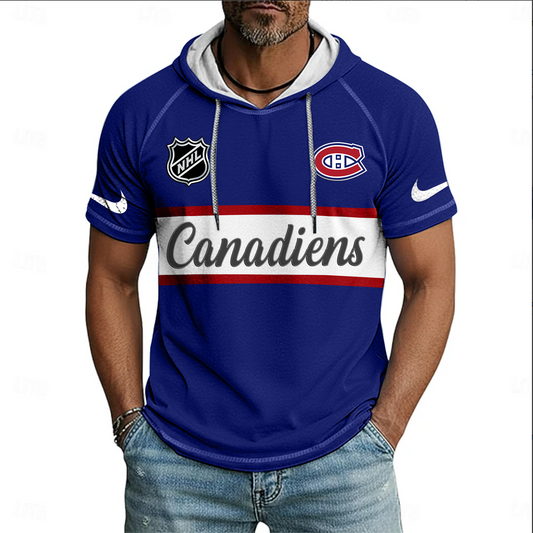 NHL x MON Sport Hooded Short Sleeve Shirt HLP 70426 HLPHUONG