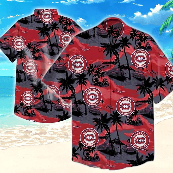 NHL x MON Team Tropical Pattern Hawaiian Shirt HLP 50426 LBN