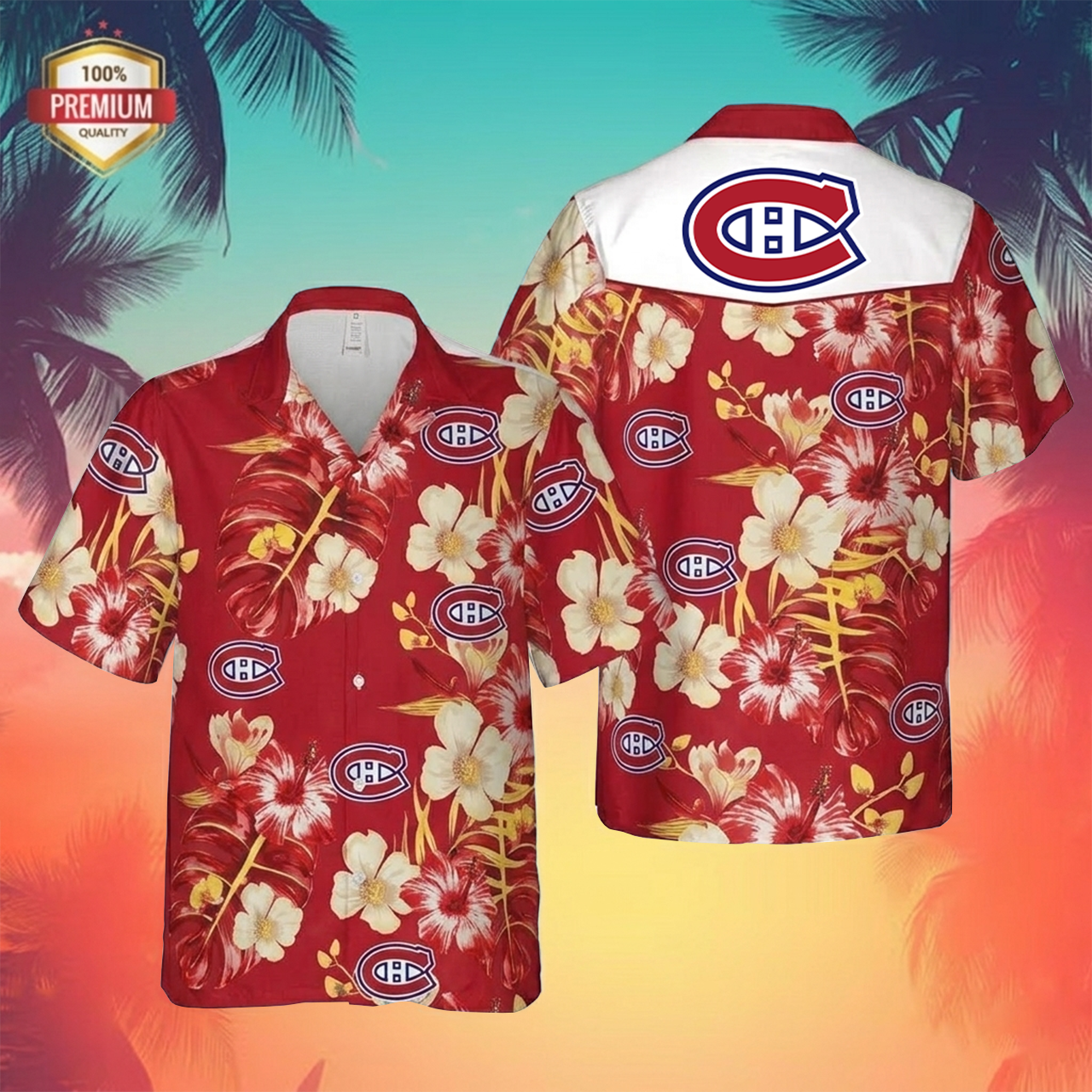 NHL x MON Tropical Hawaiian Shirt HLP 60426 LBN