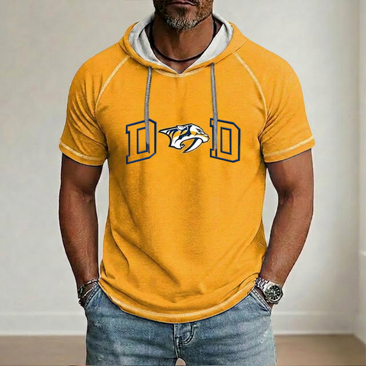 NHL x NAS Dad Hooded Short Sleeve Shirt HLP 280426 LBN