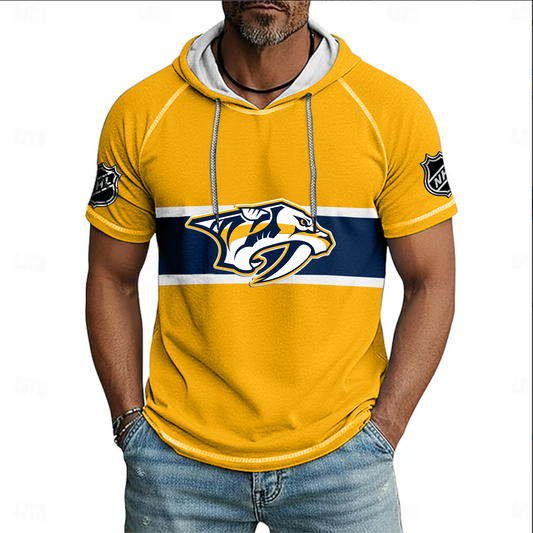NHL x NAS Hockey Hooded Short Sleeve Shirt HLP 220426 HLPHUONG