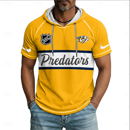 NHL x NAS Sport Hooded Short Sleeve Shirt HLP 70426 HLPHUONG
