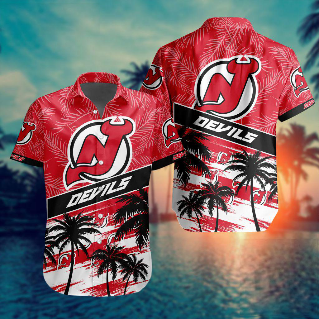NHL x NJ Team Palms Hawaiian Shirt HLP 50426 HLPHUONG