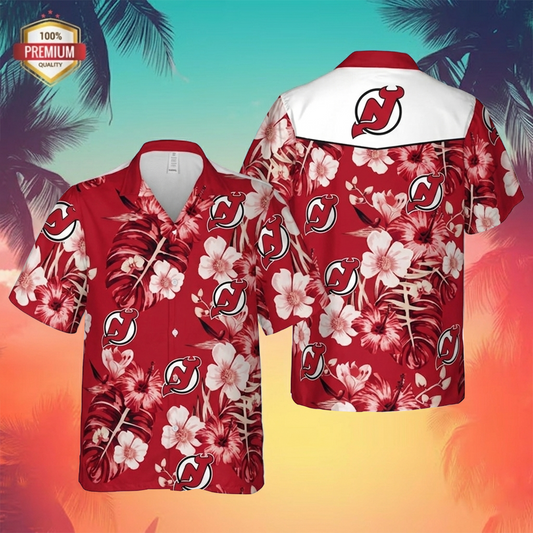 NHL x NJ Tropical Hawaiian Shirt HLP 60426 LBN