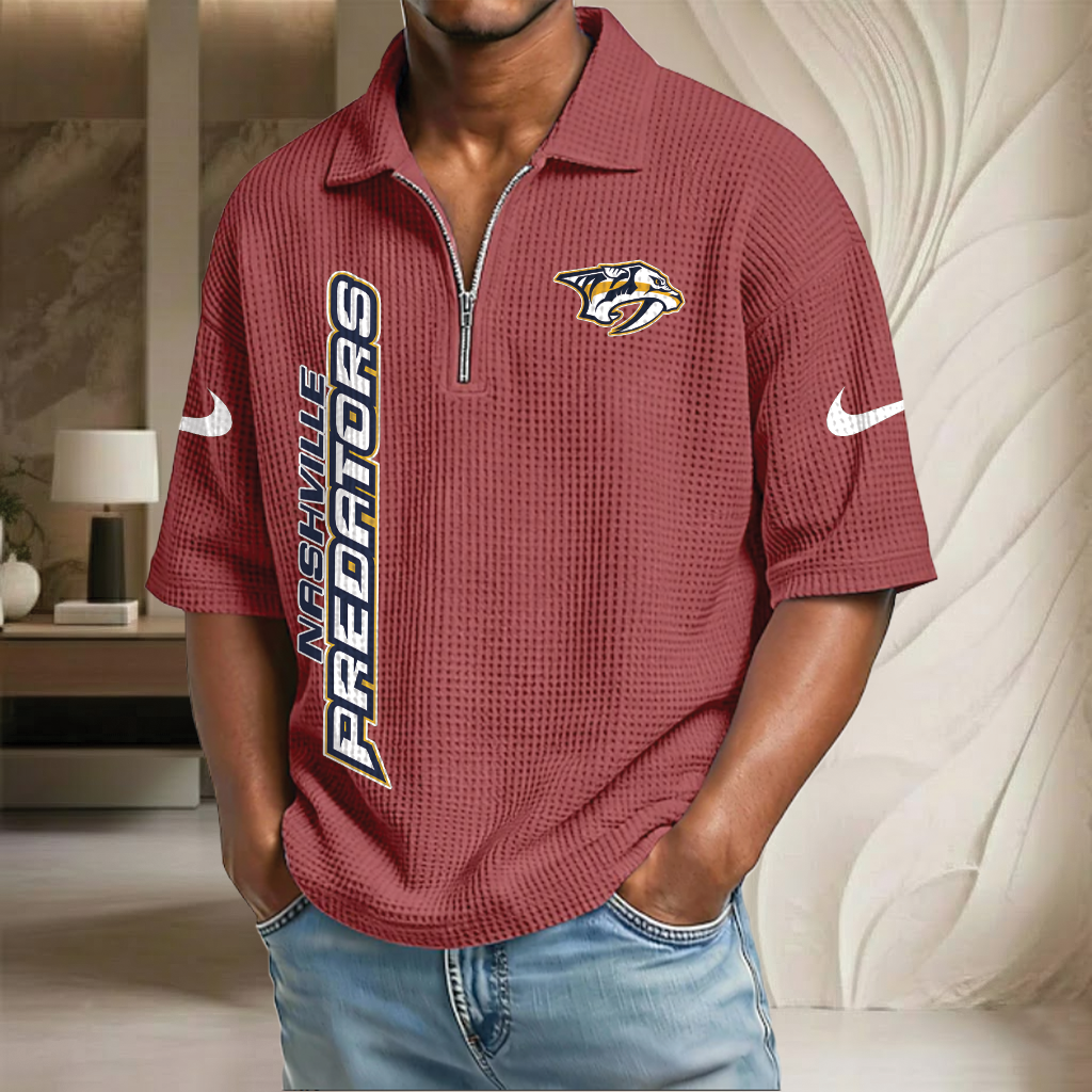 NHL x NP Waffle Half-Zip Polo Shirt HLP 070326 HLPHUONG