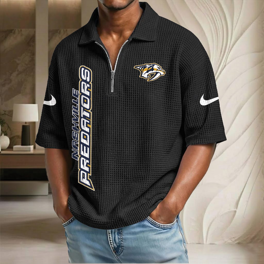 NHL x NP Waffle Half-Zip Polo Shirt HLP 070326 HLPHUONG