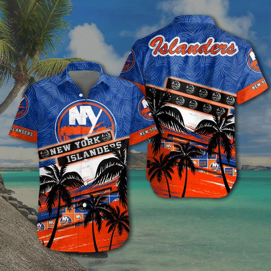 NHL x NYI Coconut Tree Hawaiian Shirt HLP 00426 LBN