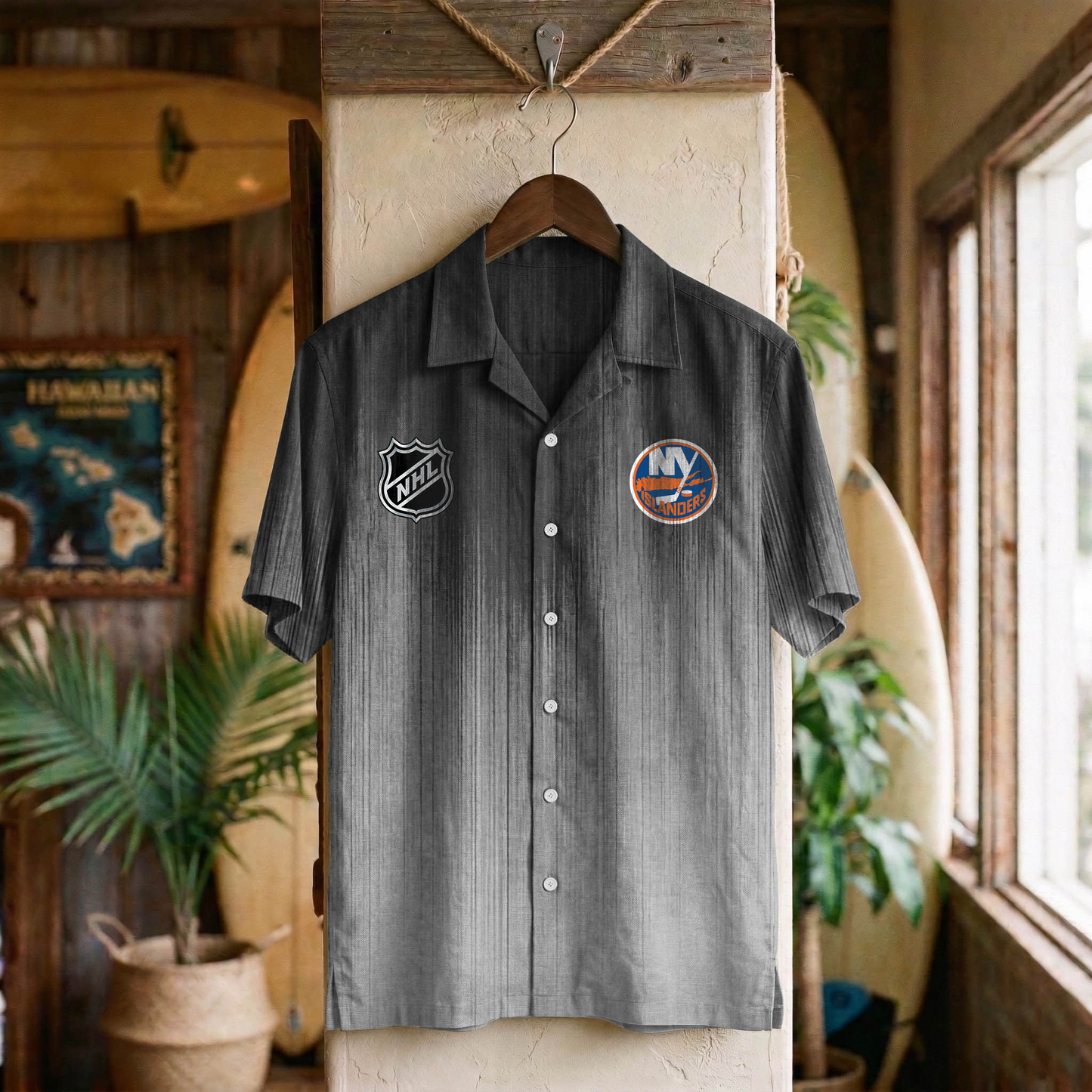NHL x NYI Ombre Hawaiian Shirt HLP 020426 HLPHUONG