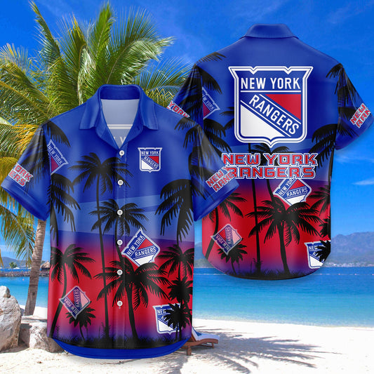 NHL x NYR Coconut Tree Hawaiian Shirt HLP 080426 HLPHUONG