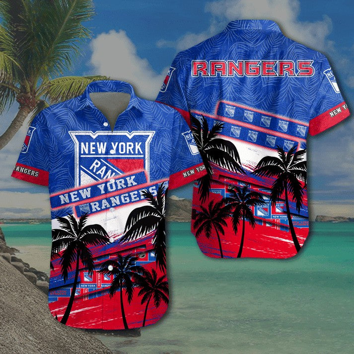 NHL x NYR Coconut Tree Hawaiian Shirt HLP 00426 LBN