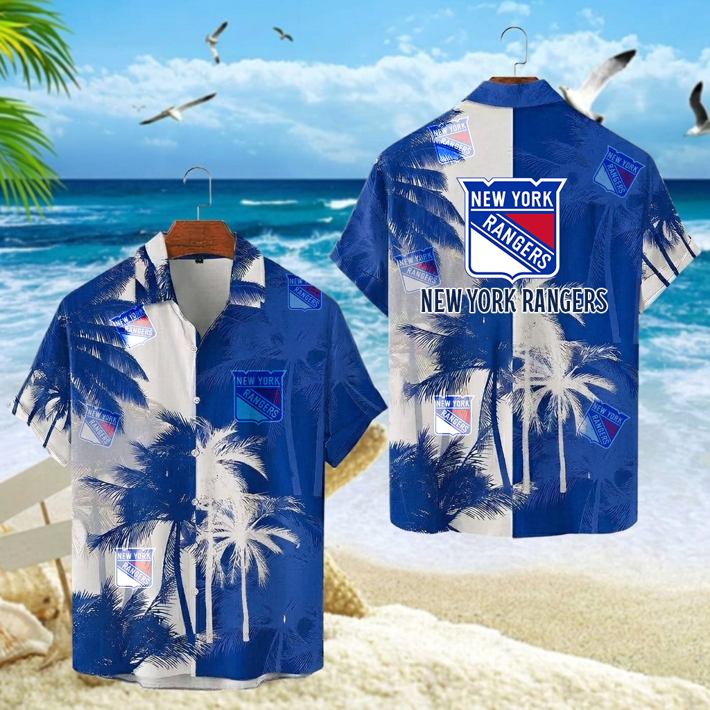 NHL x NYR Palm Trees Hawaiian Shirt HLP 30426 LBN