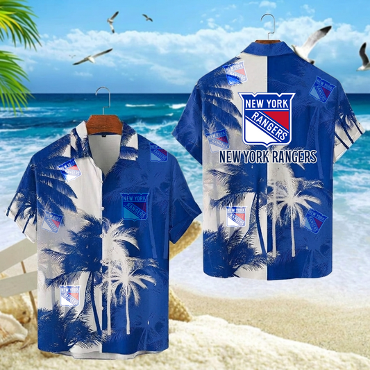 NHL x NYR Palm Trees Hawaiian Shirt HLP 30426 LBN