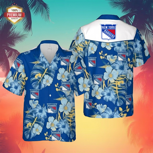 NHL x NYR Tropical Hawaiian Shirt HLP 60426 LBN