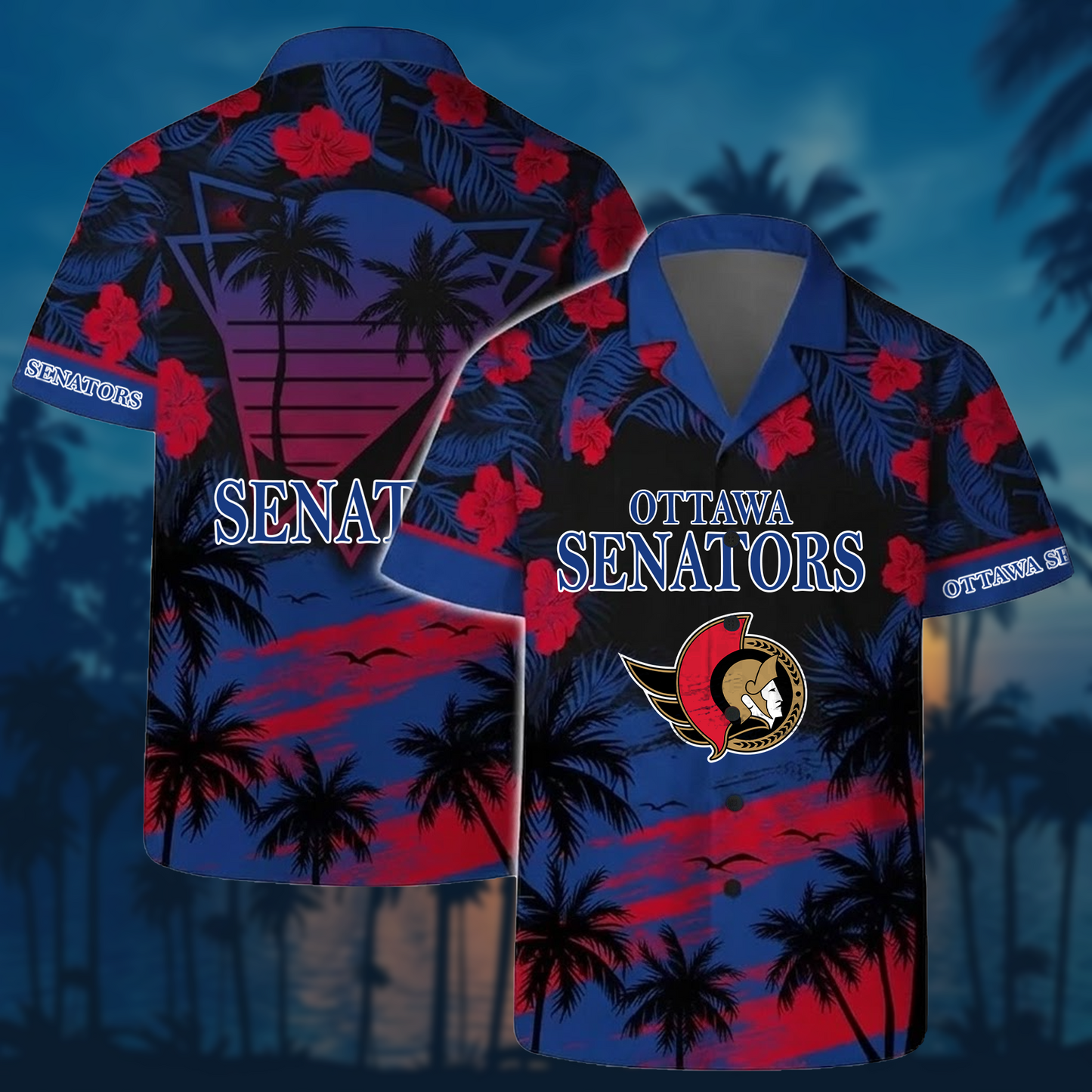 NHL x OTT Sunset Hawaiian Shirt HLP 40426 HLPHUONG