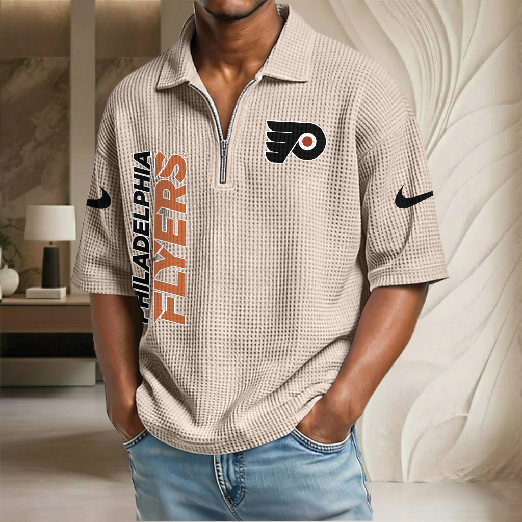 NHL x PF Waffle Half-Zip Polo Shirt HLP 070326 HLPHUONG