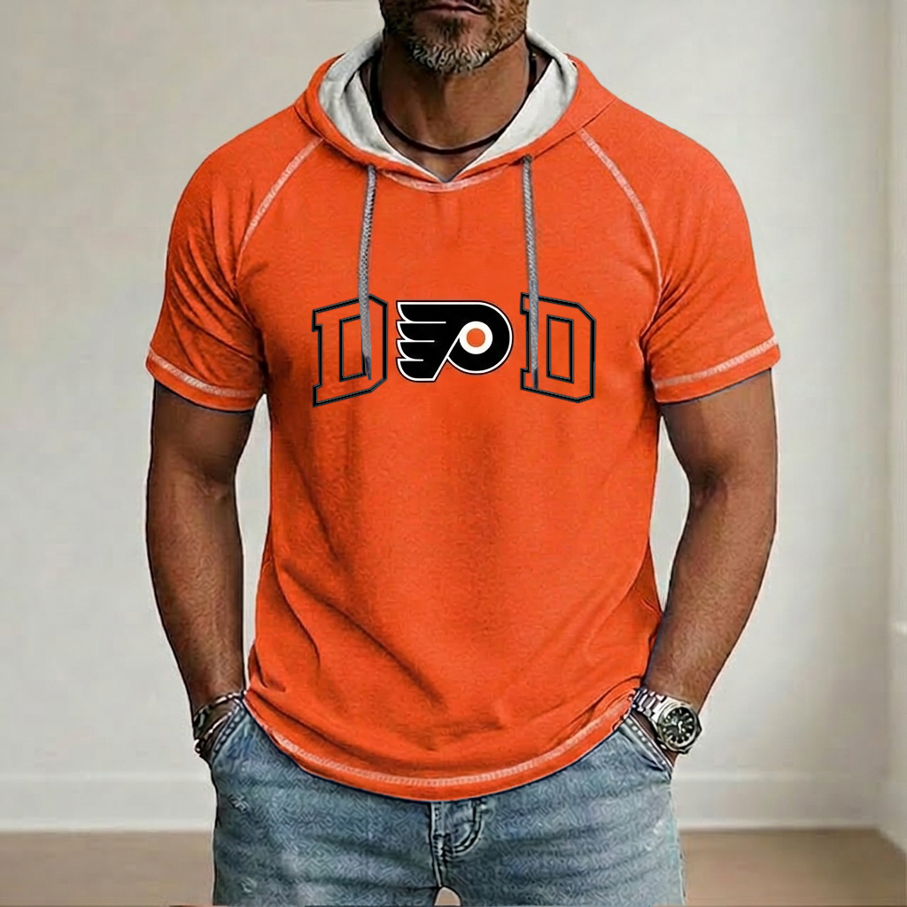 NHL x PHI Dad Hooded Short Sleeve Shirt HLP 280426 LBN