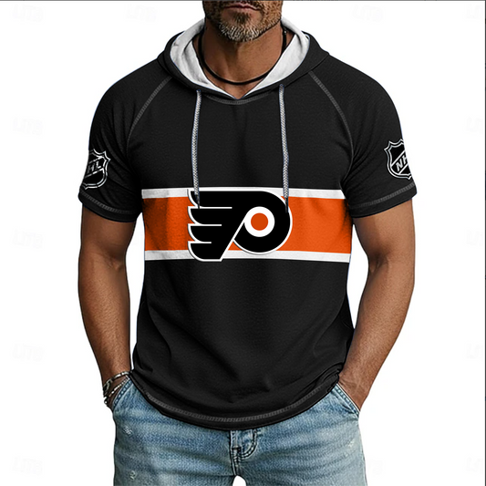 NHL x PHI Hockey Hooded Short Sleeve Shirt HLP 220426 HLPHUONG