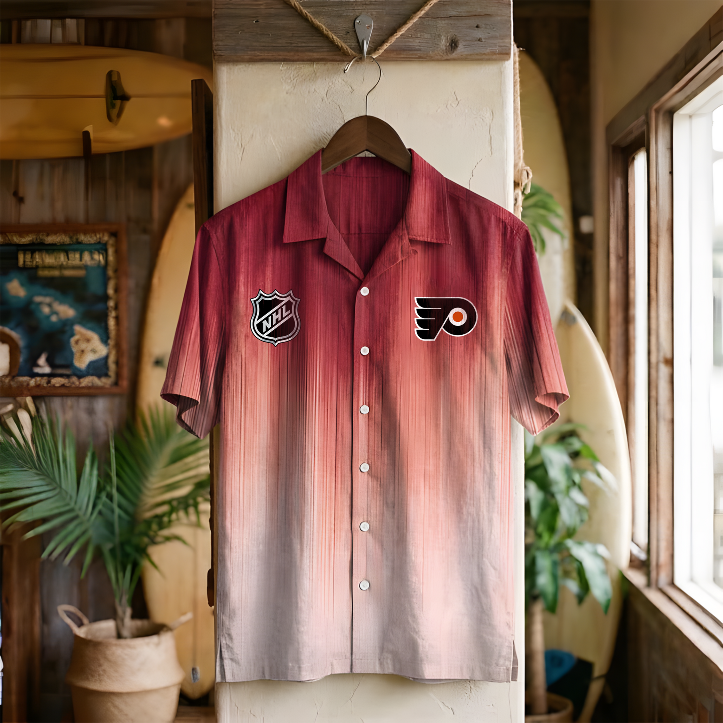 NHL x PHI Ombre Hawaiian Shirt HLP 020426 HLPHUONG