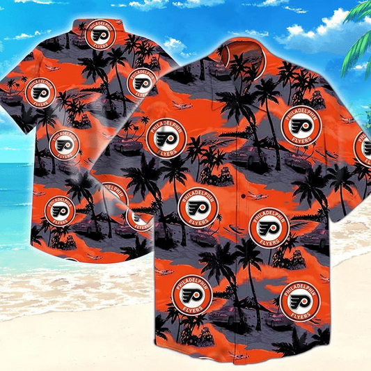 NHL x PHI Team Tropical Pattern Hawaiian Shirt HLP 50426 LBN