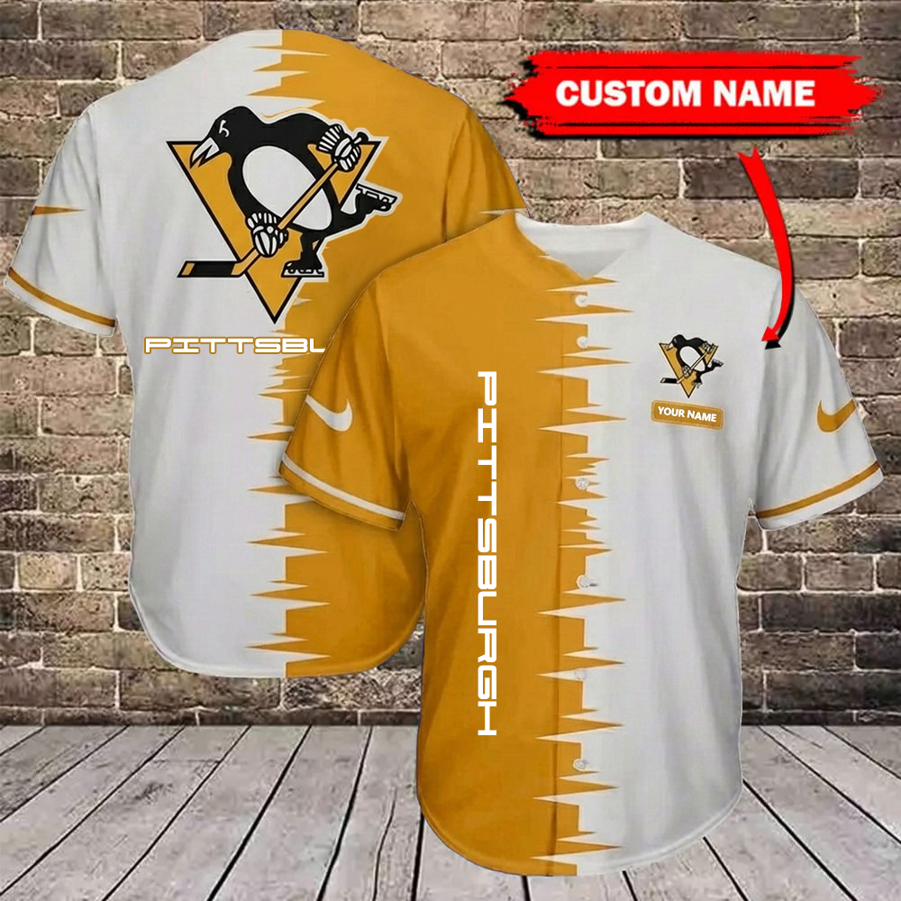 NHL x PIT Bicolour Custom Name Baseball Jersey HLP 080426 LBN