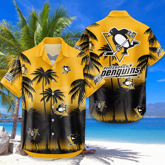 NHL x PIT Coconut Tree Hawaiian Shirt HLP 080426 HLPHUONG