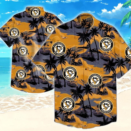 NHL x PIT Team Tropical Pattern Hawaiian Shirt HLP 50426 LBN