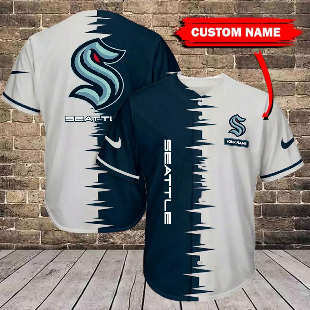 NHL x SEA Bicolour Custom Name Baseball Jersey HLP 080426 LBN