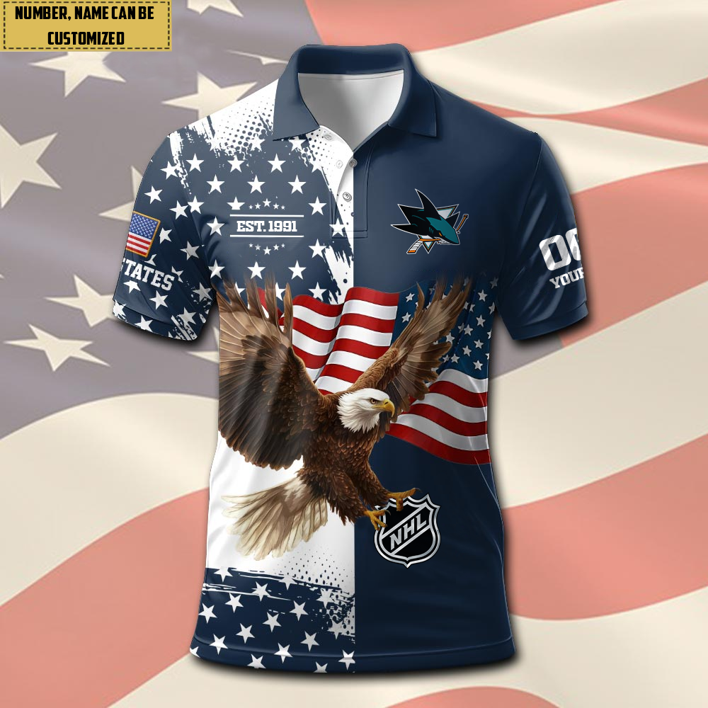 NHL x SJ Eagle EST Custom Premium Polo Shirt HLP 020426 HLPHUONG 1