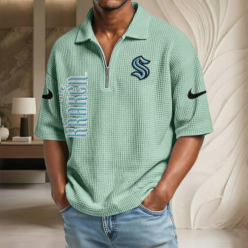 NHL x SK Waffle Half-Zip Polo Shirt HLP 070326 HLPHUONG