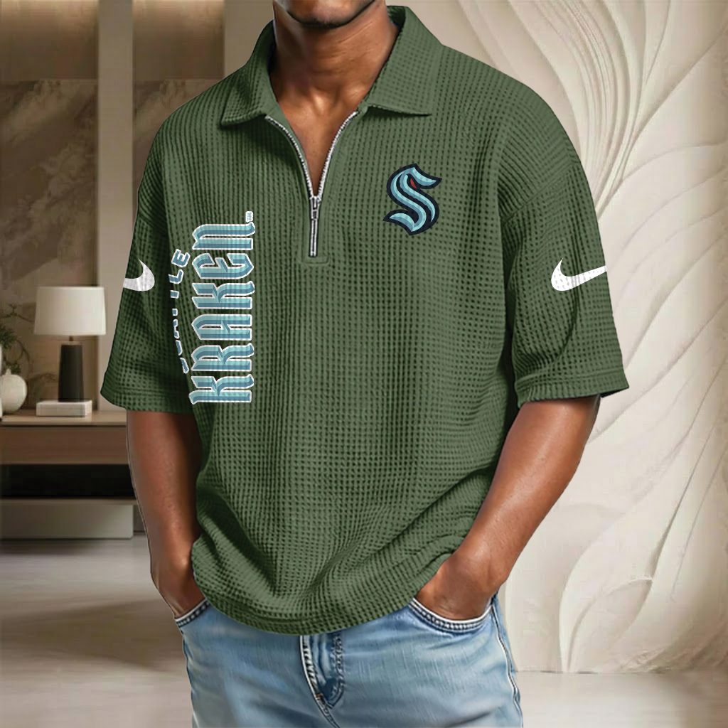 NHL x SK Waffle Half-Zip Polo Shirt HLP 070326 HLPHUONG
