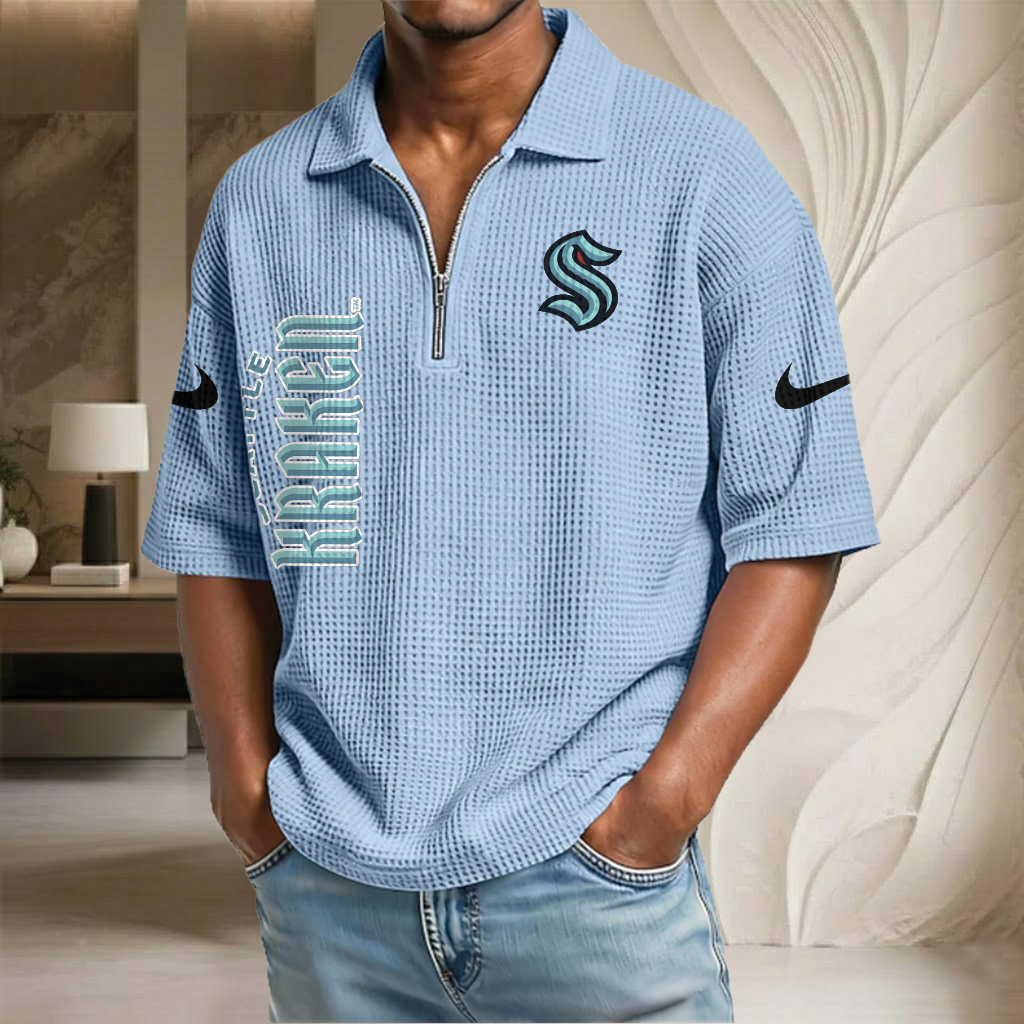 NHL x SK Waffle Half-Zip Polo Shirt HLP 070326 HLPHUONG