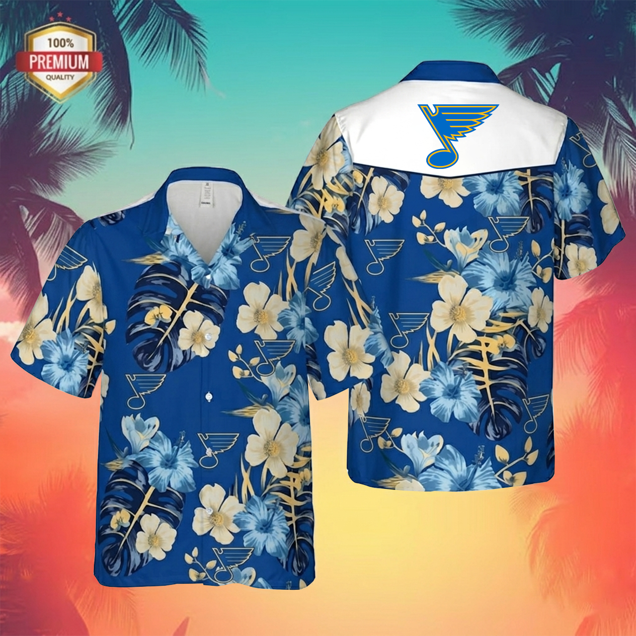 NHL x STL Tropical Hawaiian Shirt HLP 60426 LBN