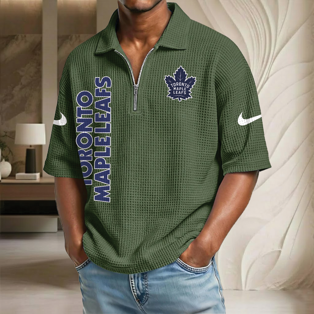 NHL x TML Waffle Half-Zip Polo Shirt HLP 070326 HLPHUONG