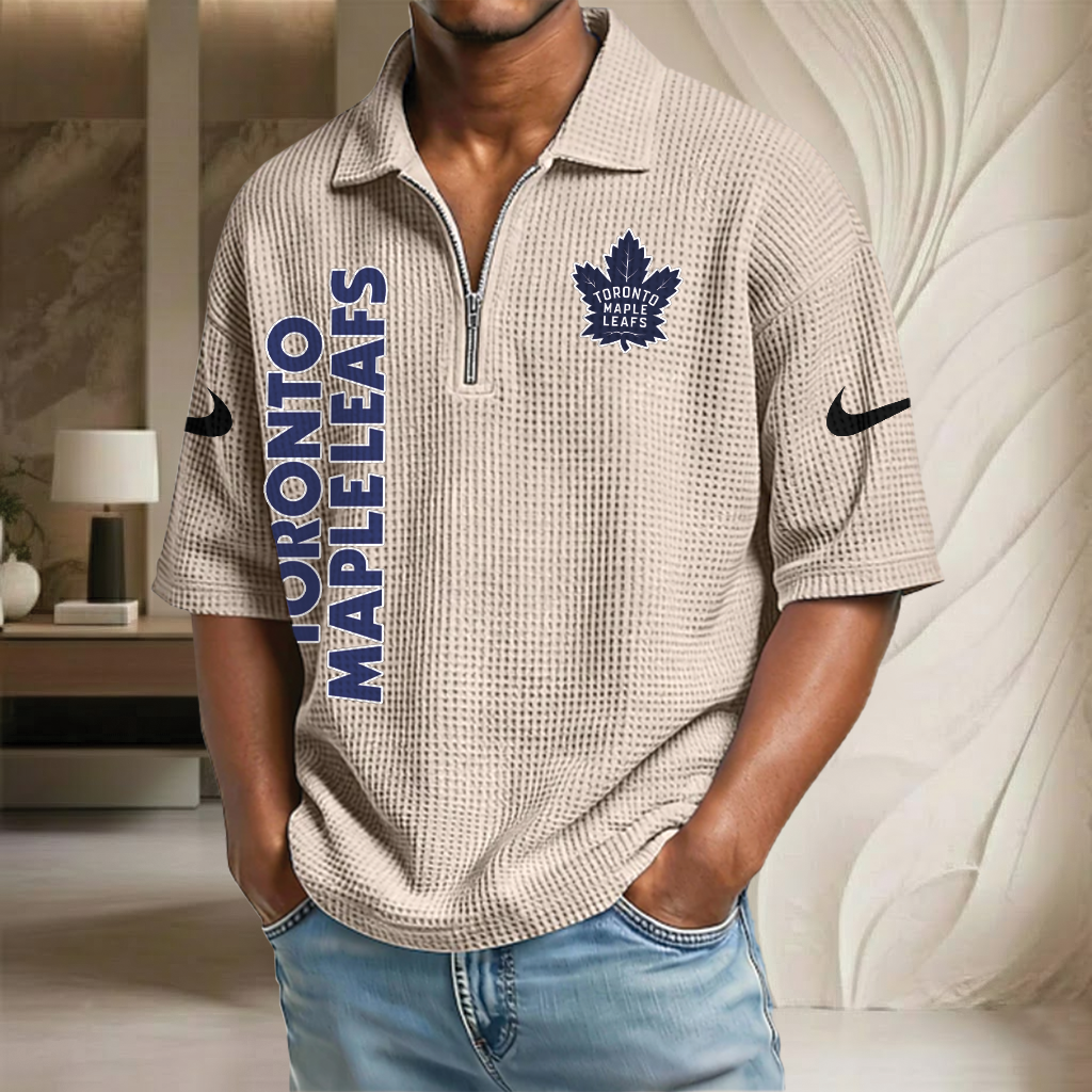 NHL x TML Waffle Half-Zip Polo Shirt HLP 070326 HLPHUONG