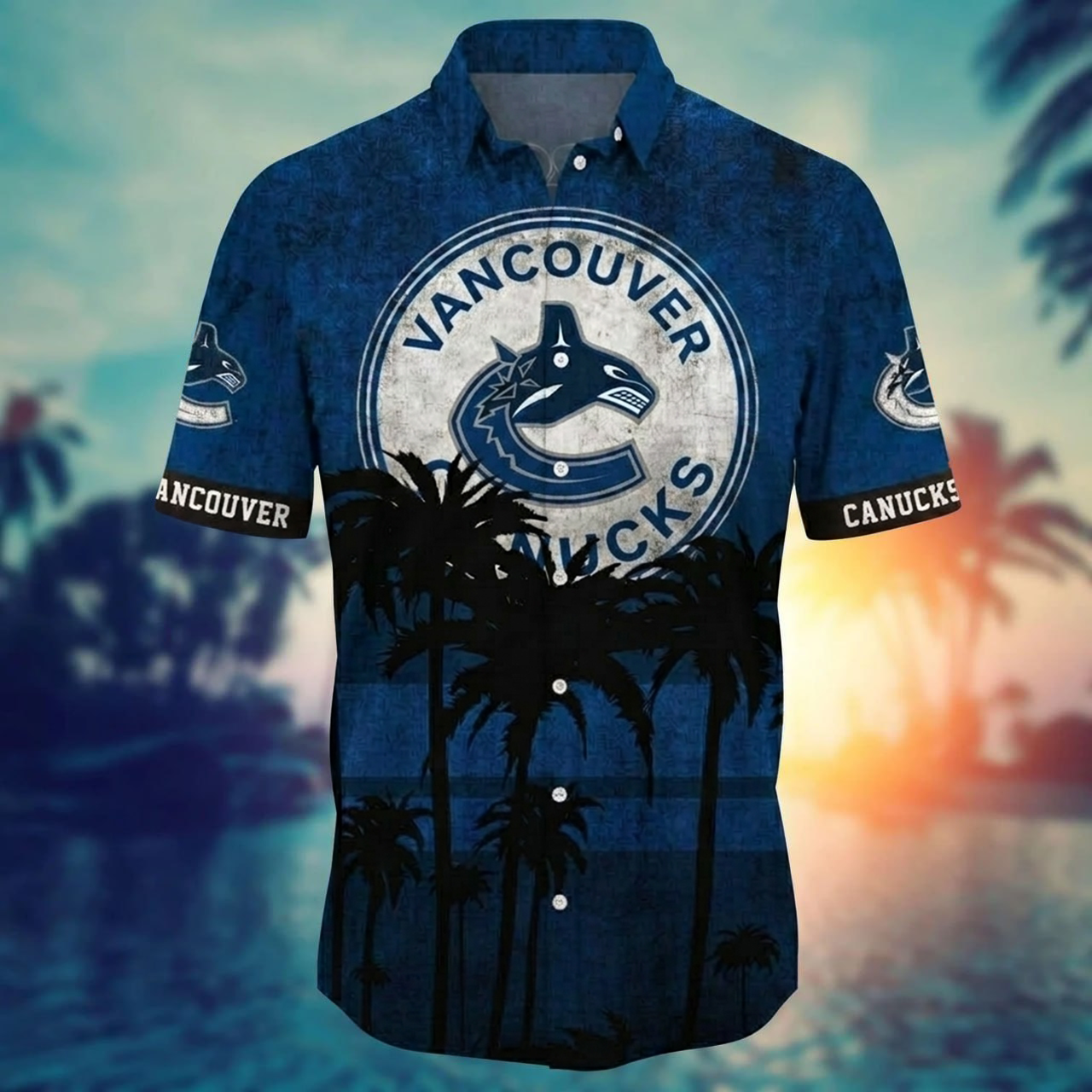 NHL x VAN Coconut Beach Hawaiian Shirt HLP 40426 LBN