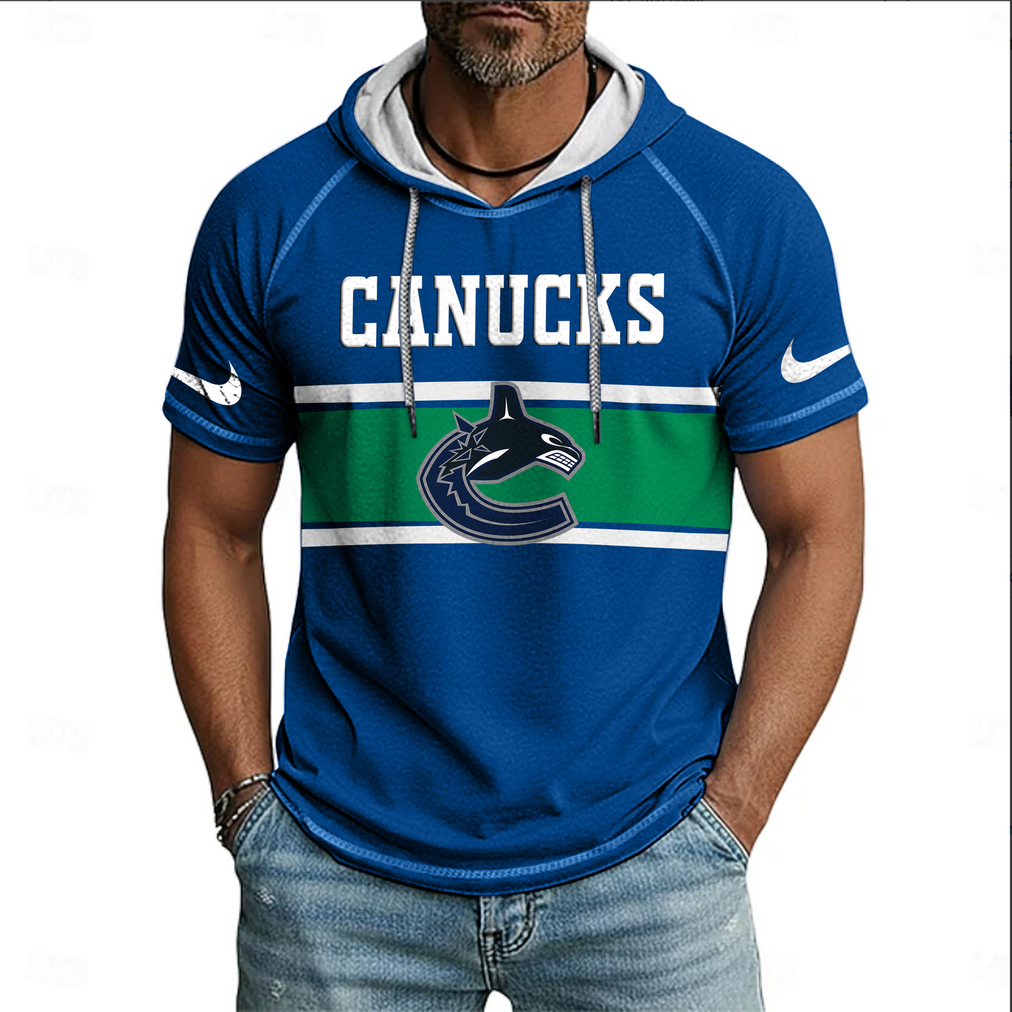 NHL x VAN Hooded Short Sleeve Shirt HLP 070426 HLPHUONG 1
