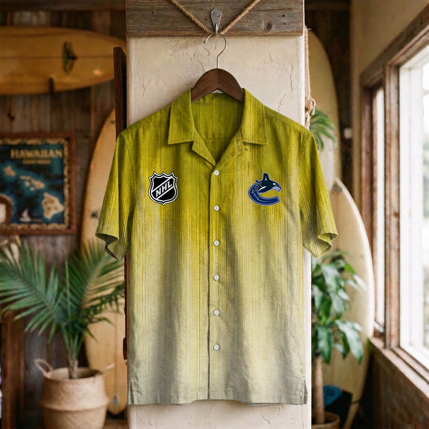 NHL x VAN Ombre Hawaiian Shirt HLP 020426 HLPHUONG