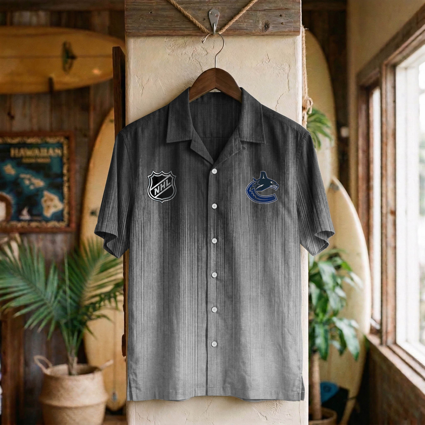 NHL x VAN Ombre Hawaiian Shirt HLP 020426 HLPHUONG