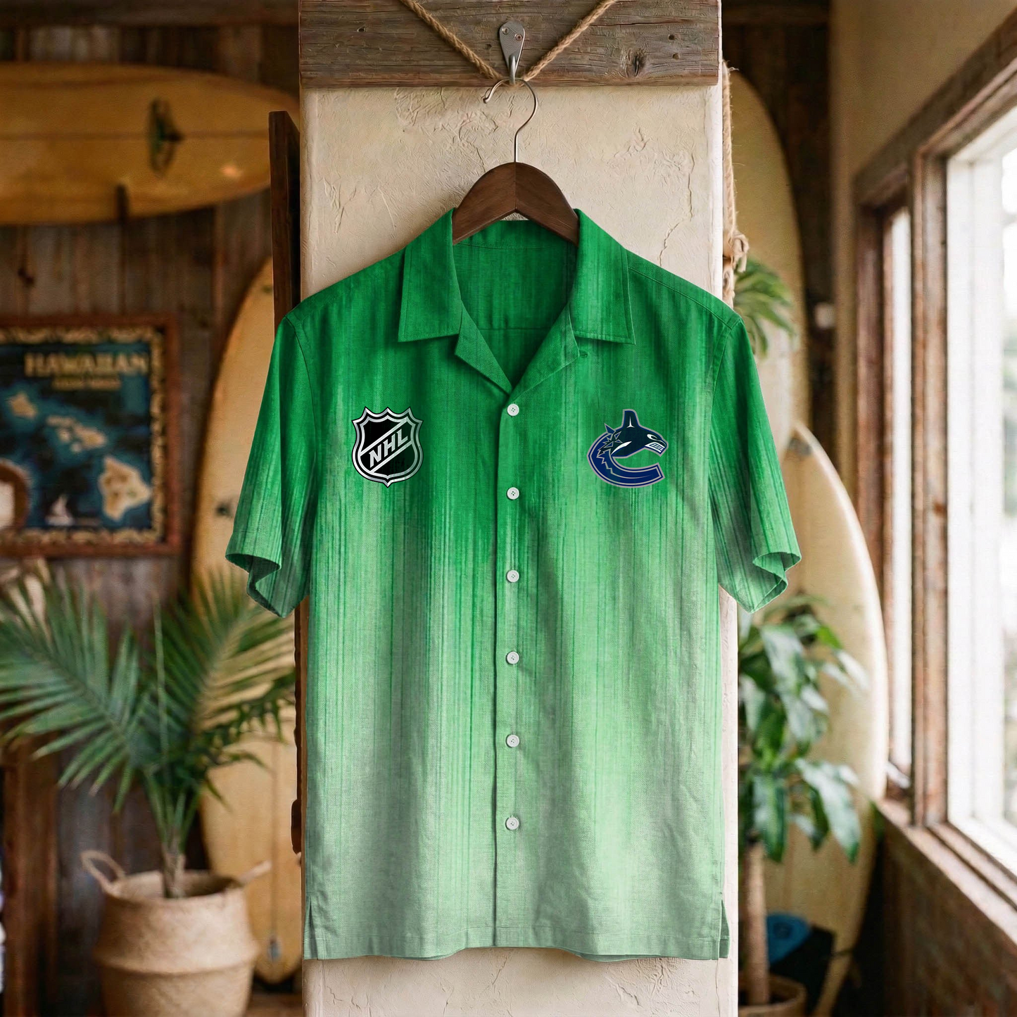 NHL x VAN Ombre Hawaiian Shirt HLP 020426 HLPHUONG