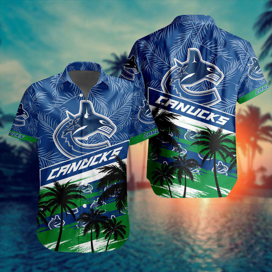NHL x VAN Team Palms Hawaiian Shirt HLP 50426 HLPHUONG