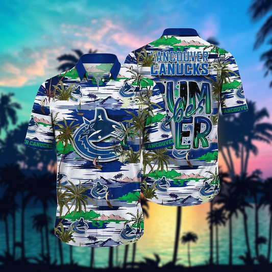 NHL x VAN Team Summer Hawaiian Shirt HLP 50426 HLPHUONG