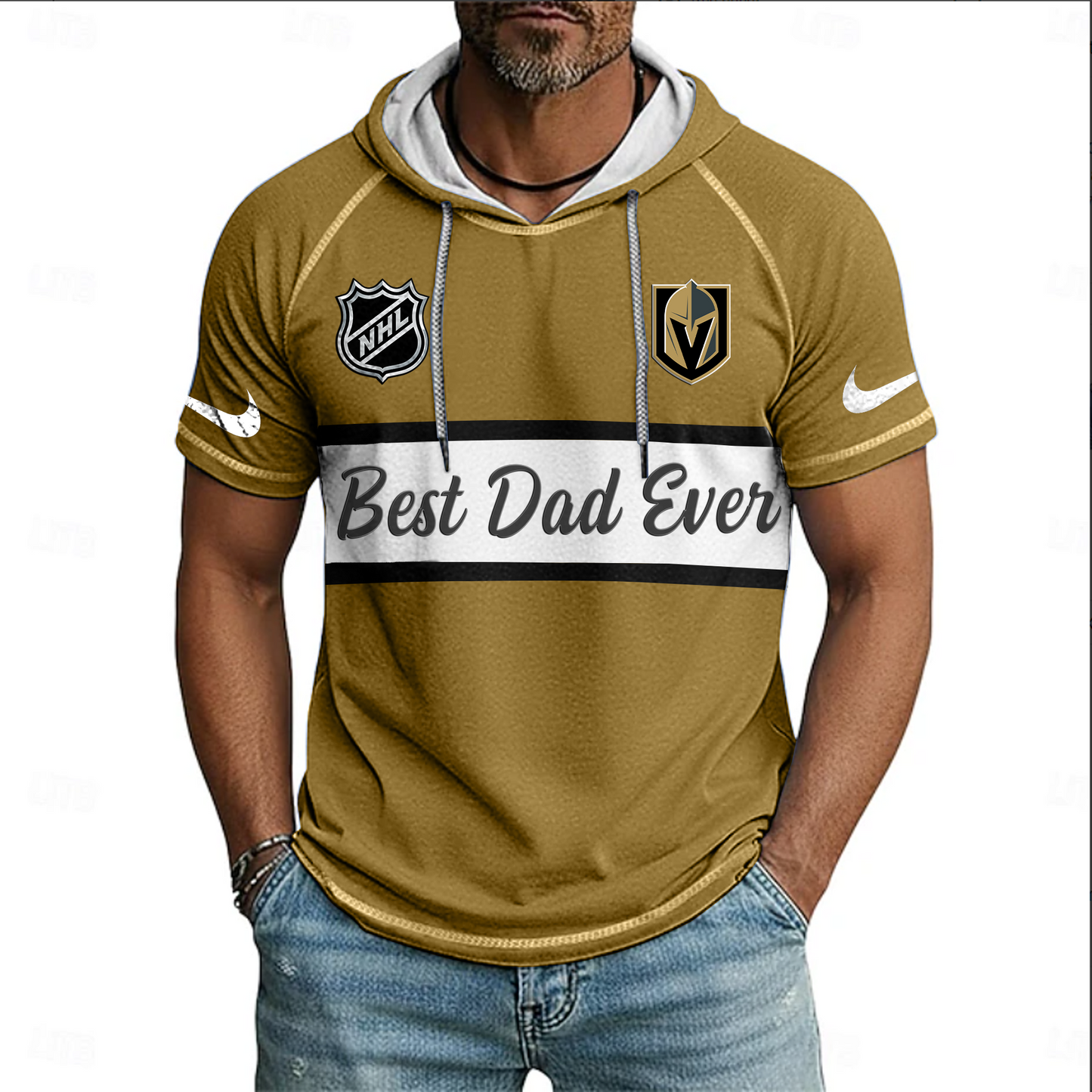 NHL x VEG Best Dad Hooded Short Sleeve Shirt HLP 220426 HLPHUONG