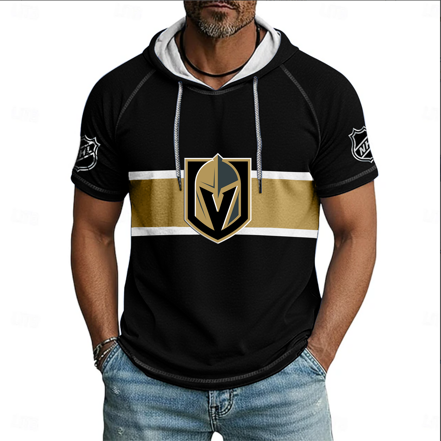 NHL x VEG Hockey Hooded Short Sleeve Shirt HLP 220426 HLPHUONG