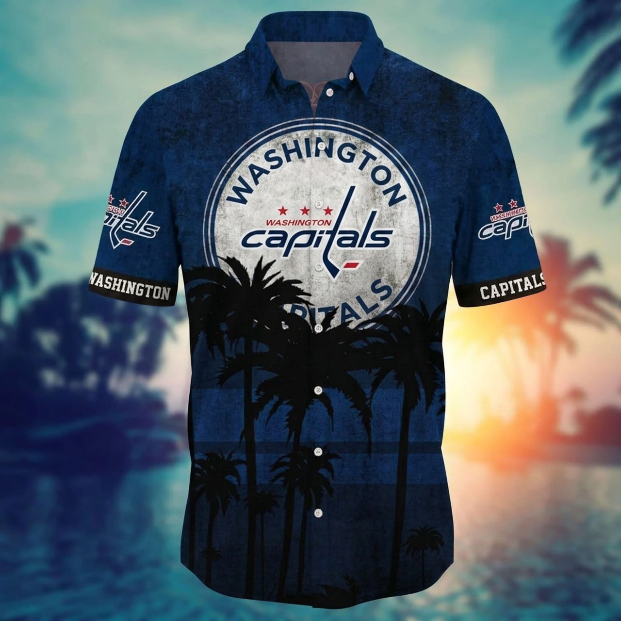 NHL x WAS Coconut Beach Hawaiian Shirt HLP 40426 LBN