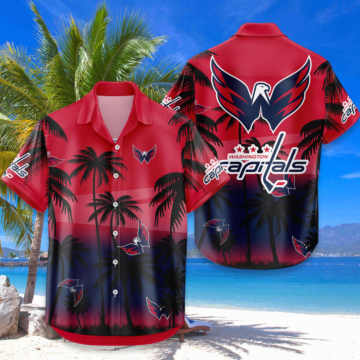 NHL x WAS Coconut Tree Hawaiian Shirt HLP 080426 HLPHUONG