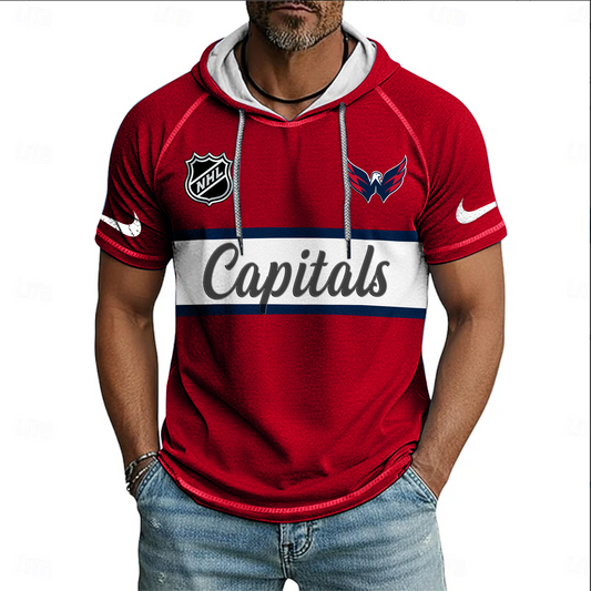NHL x WAS Sport Hooded Short Sleeve Shirt HLP 70426 HLPHUONG
