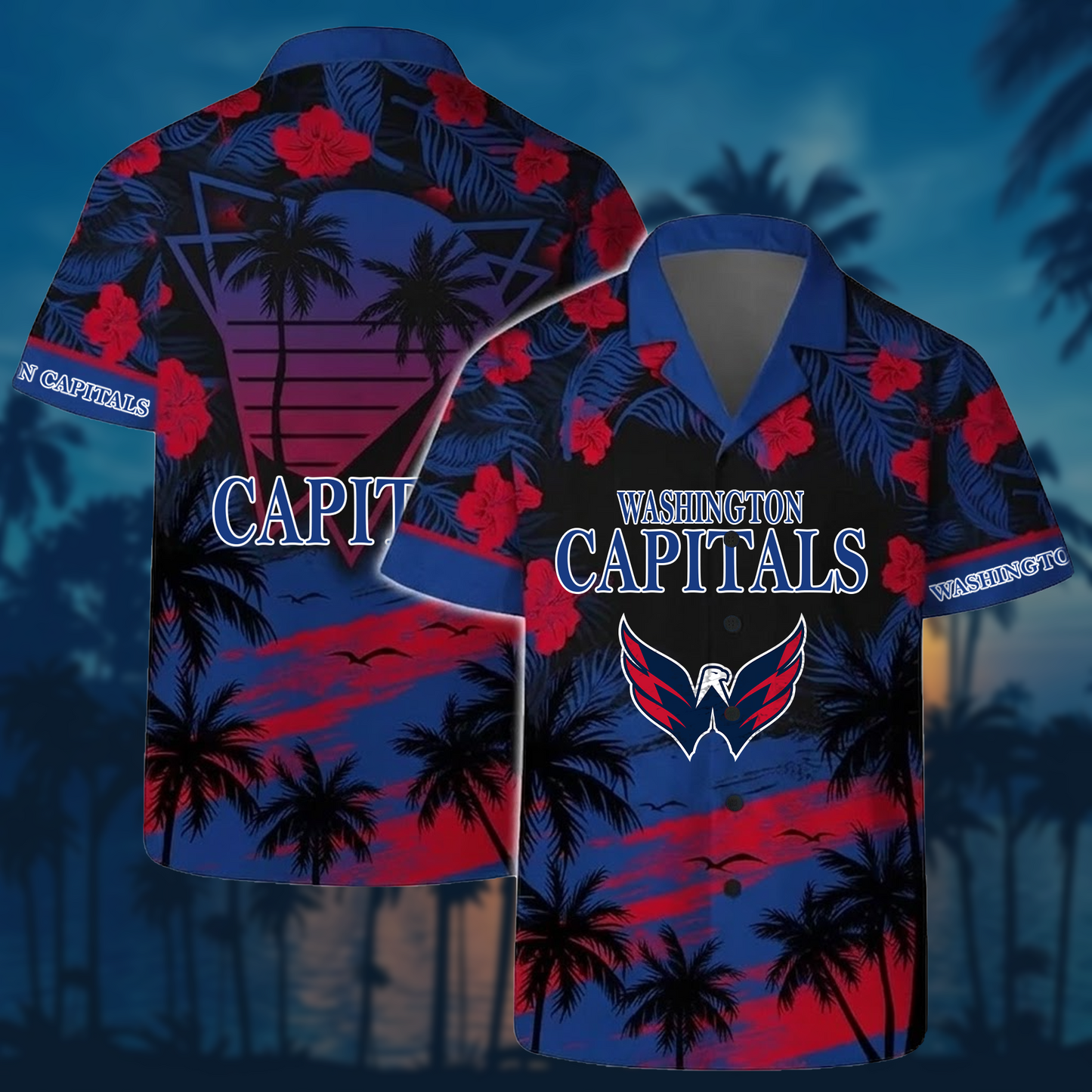 NHL x WAS Sunset Hawaiian Shirt HLP 40426 HLPHUONG