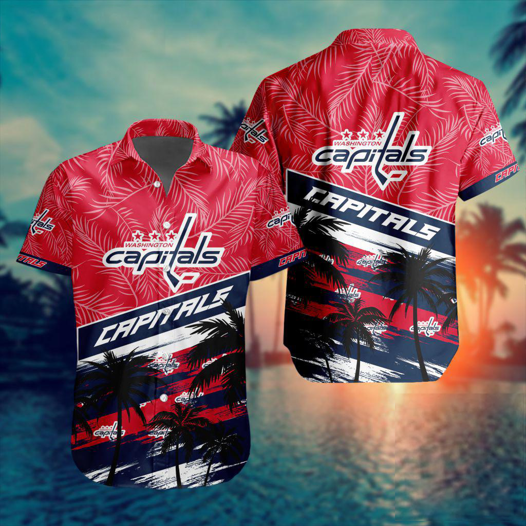 NHL x WAS Team Palms Hawaiian Shirt HLP 50426 HLPHUONG