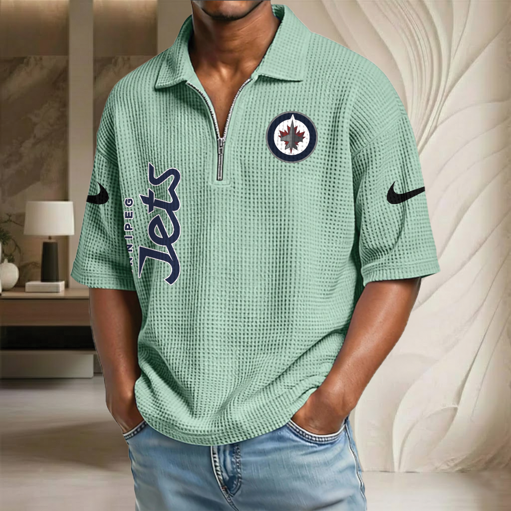 NHL x WJ Waffle Half-Zip Polo Shirt HLP 070326 HLPHUONG