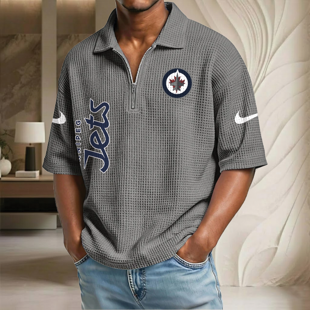 NHL x WJ Waffle Half-Zip Polo Shirt HLP 070326 HLPHUONG